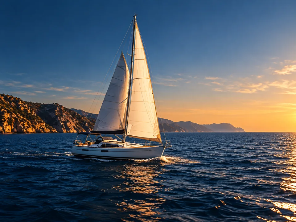 Velero navegando en el mar